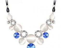 collar-rinstone-gemas-azul-tono-plateado collar-rinstone-gemas-azul-tono-plateado