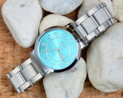reloj-metalico-plateado-big-number-Azul Reloj Metalico Plateado Big Number Azul - relojes mujer