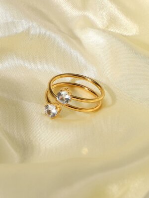 Anillo Acero Circon Encantado