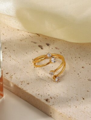 Anillo Acero Cristal Luminoso