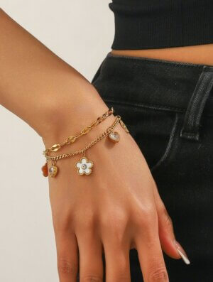 Pulsera Acero Brillo de-Flor