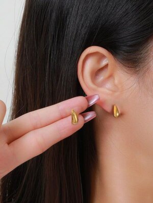 Aretes Acero Gota Delicada