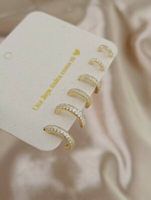 Set Aretes Brillo Radiante