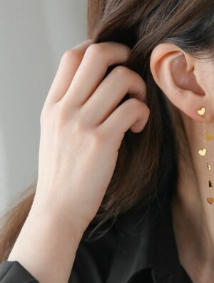 Aretes Acero Destello Corazon