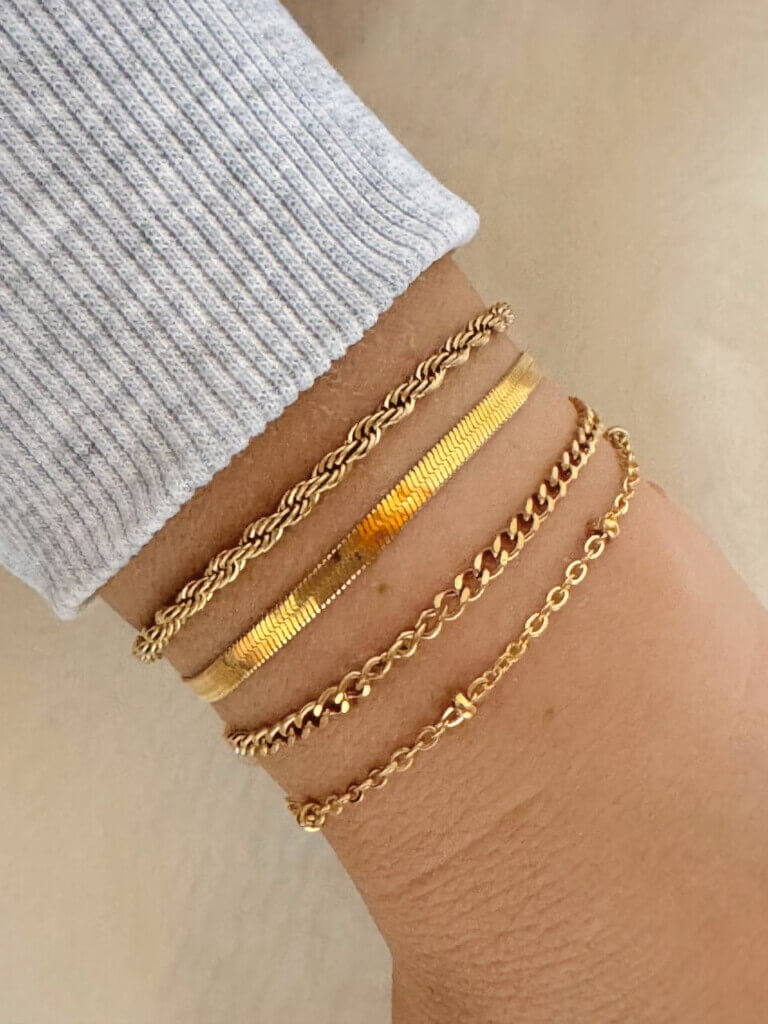 Set Pulsera Acero Brillo