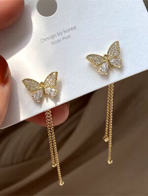 Aretes Mujer Elegante Mariposa