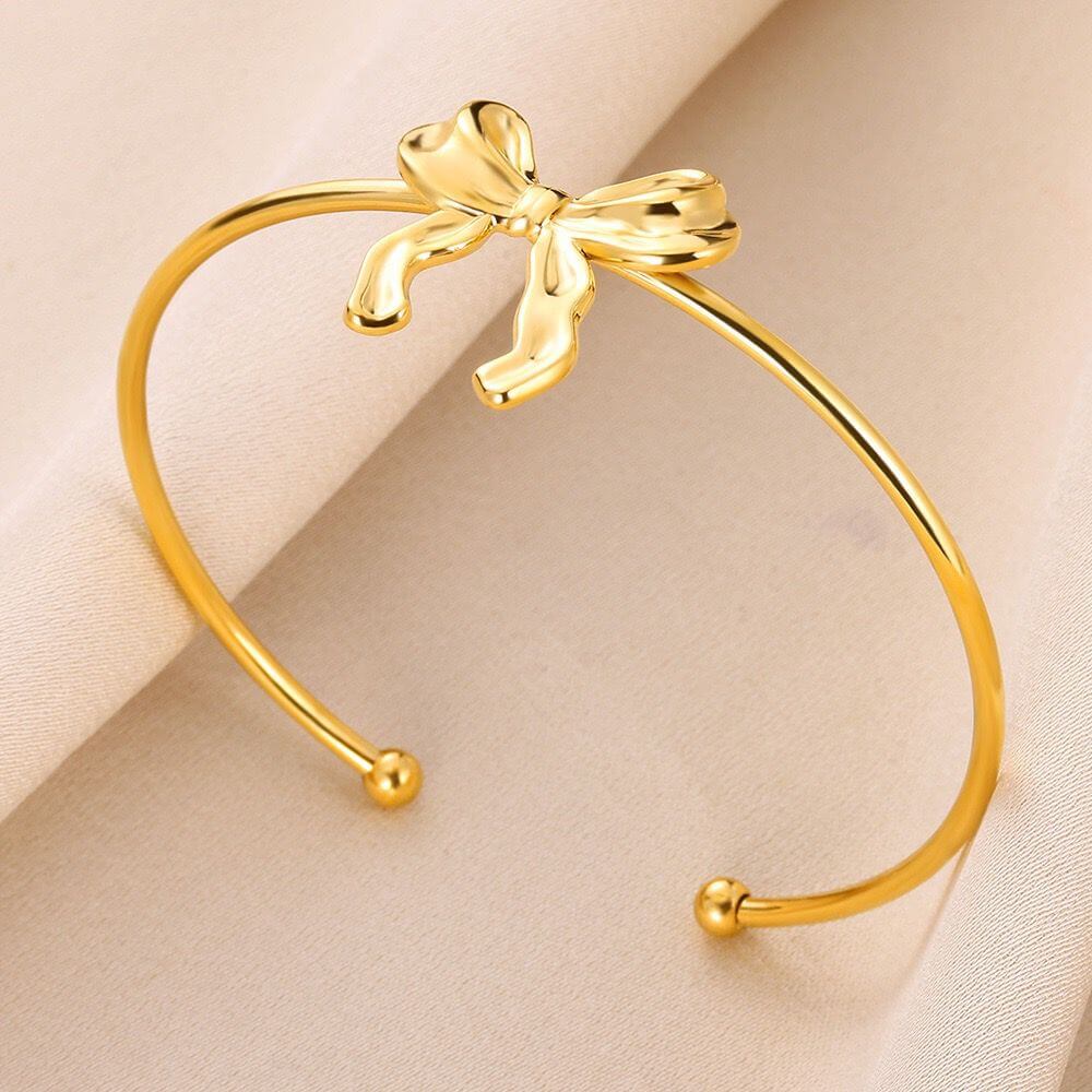 pulsera-acero-lazo-dorado