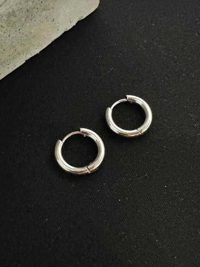 Aretes Acero Hombre Clasico