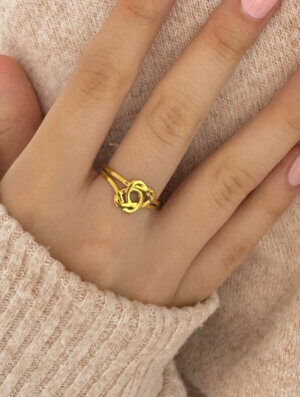 Anillo Acero Nudo de-Amor