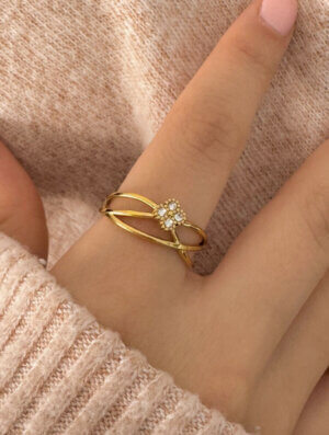 Anillo Acero Ritmo Brillante