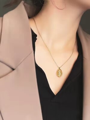 Collar Acero Rosa Encantadora