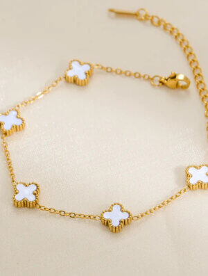 Pulsera Acero Suerte Dorada