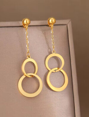 Aretes Acero Vinculo Dorado