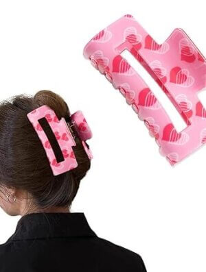 Pinza Caiman Corazon Fucsia