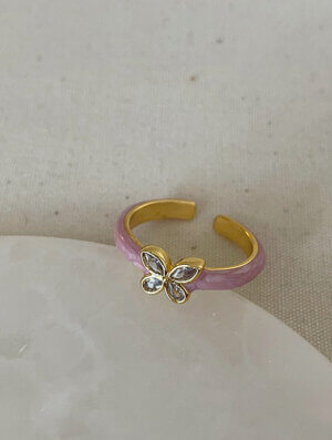 Anillo Mujer Lila Floral