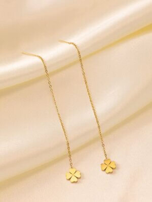 Aretes Acero Trebol Magico