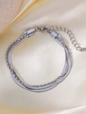 Pulsera Acero Claro Oscuro