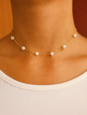 Collar Acero Encanto Blanco