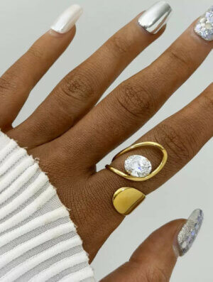 Anillo Acero Aroma de-Cristal