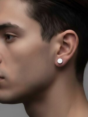 Aretes Hombre Urbano Plateados