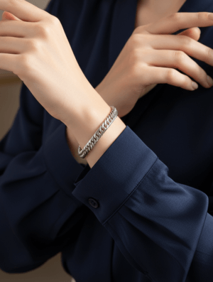 Pulsera Acero Brillo de-Nieve