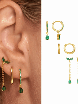 Set Aretes Reino Esmeralda