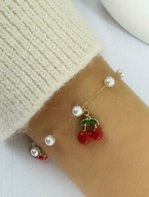 Pulsera Acero Beso de-Cereza