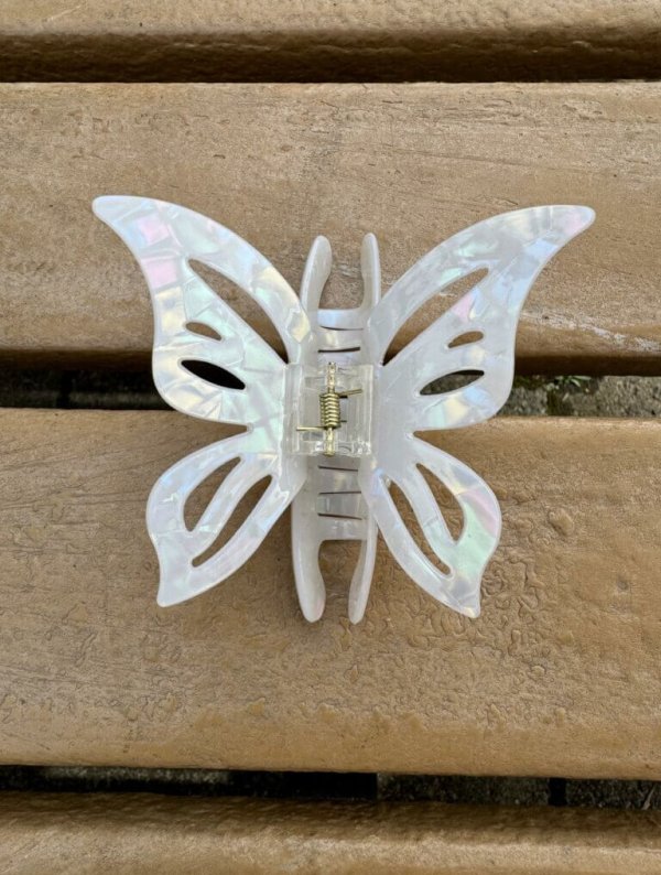 Pinza Caiman Mariposa Blanco