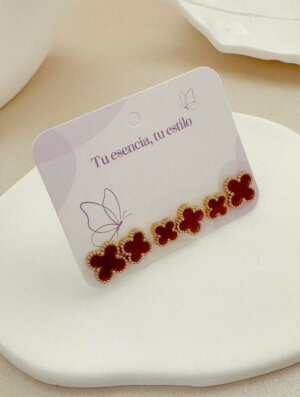 Set Acero Trebol Tinto