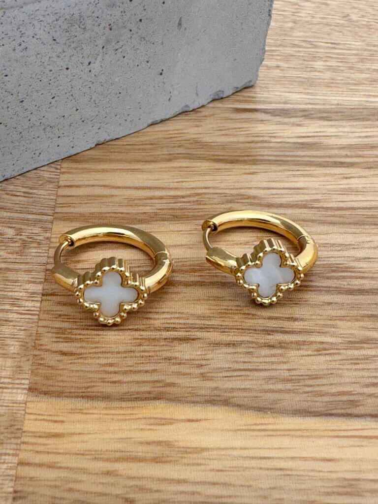 Aretes Acero Brote Blanco-1