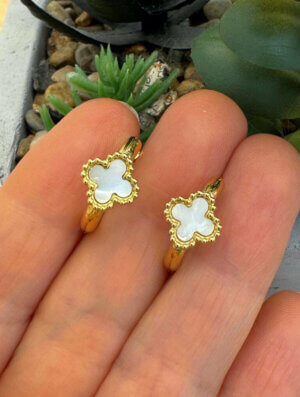 Aretes Acero Brote Blanco