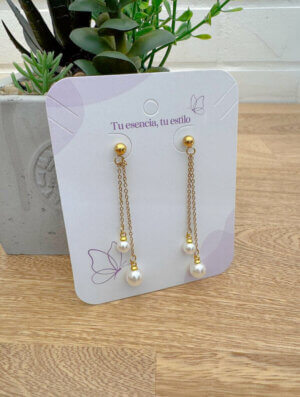 Aretes Acero Canto Perlado