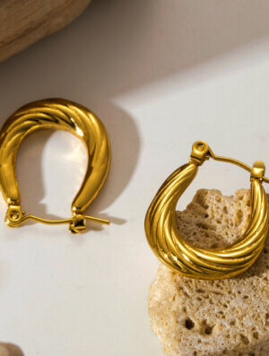 Aretes Acero Dorada Ilusion