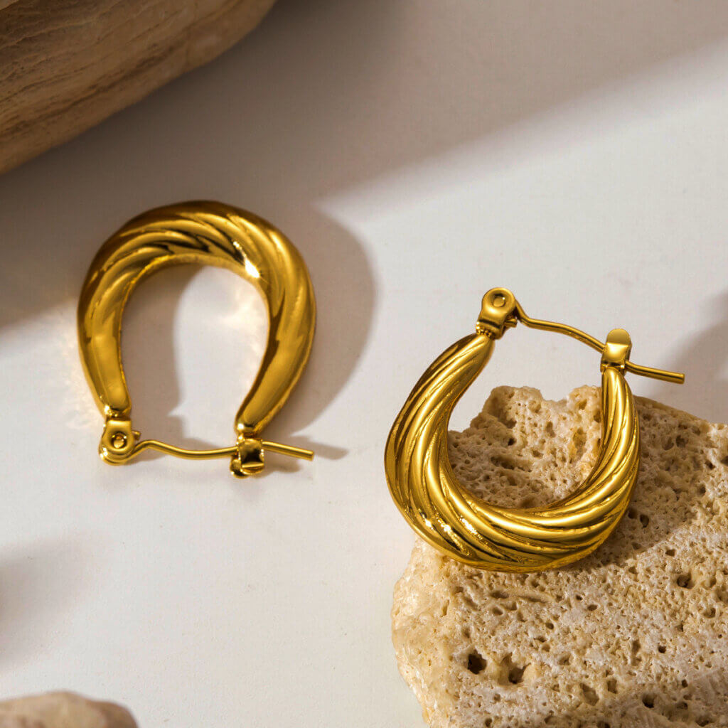 Aretes Acero Dorada Ilusion