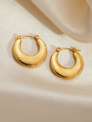 Aretes Acero Prisma Dorada