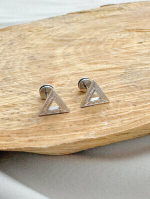 Aretes Hombre Acero Triangular