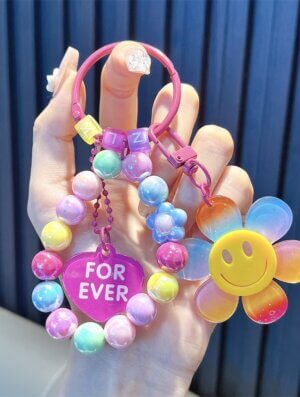 Llavero Flor Feliz Colores