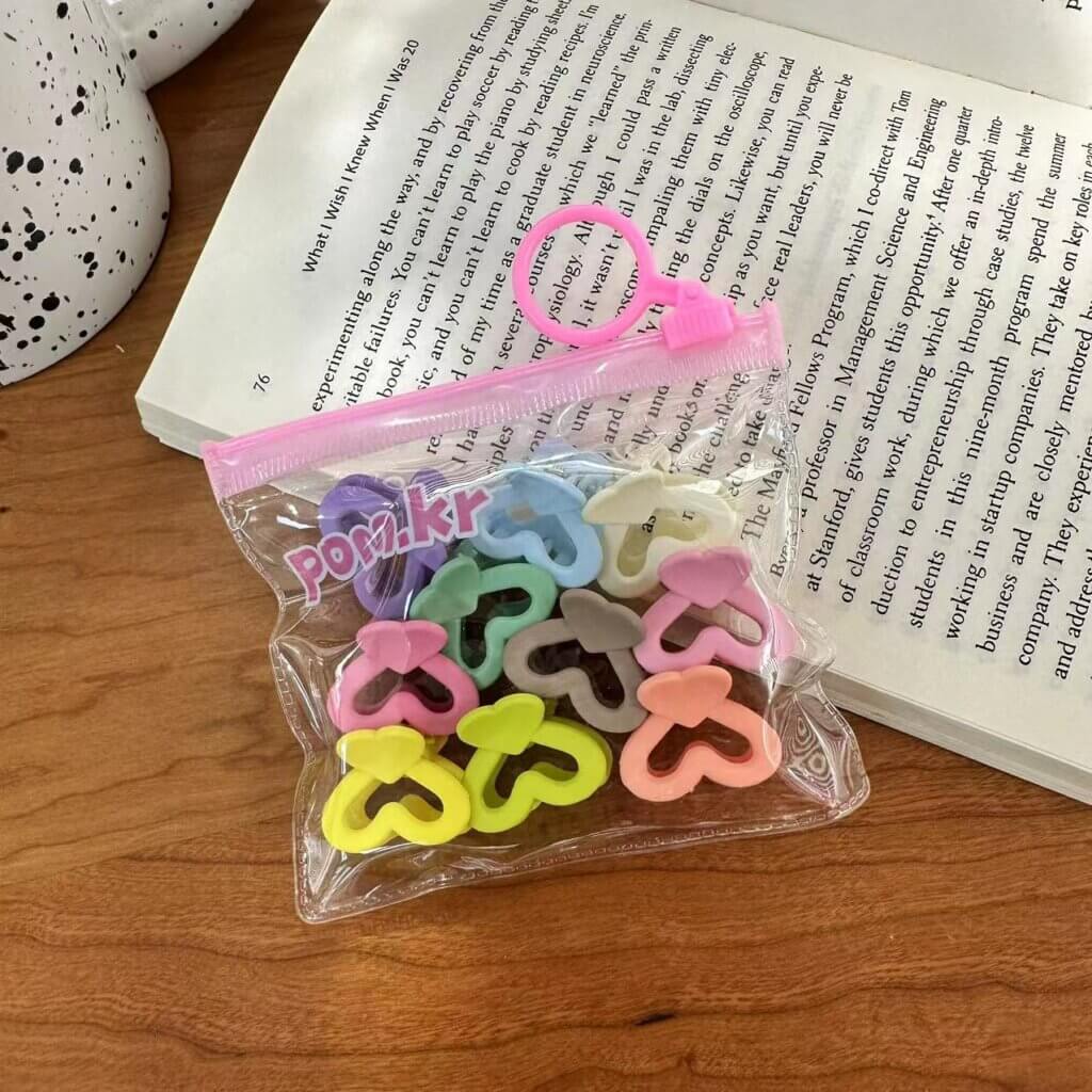 Paquete Pinzas Corazones Colores