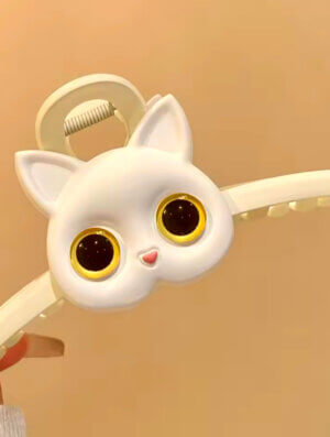 Pinza Gato Blanco y-Beige