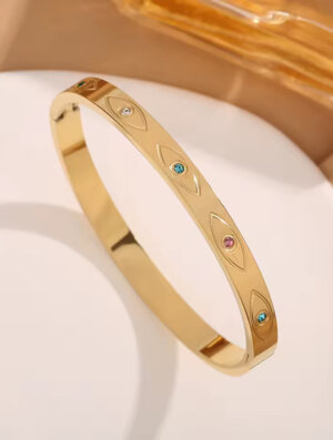 Pulsera Acero Cristal Turco