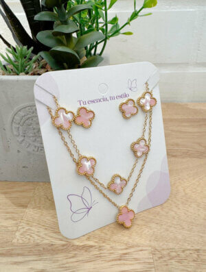 Set Acero Veteado Rosa