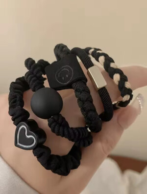 Set Cola Cabello Negro