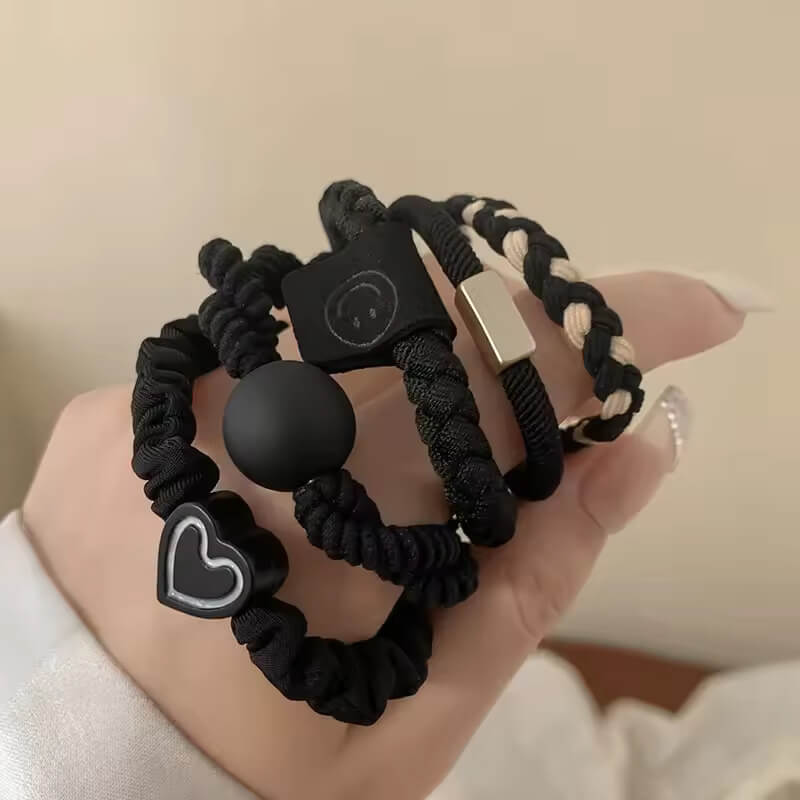 Set Cola Cabello Negro