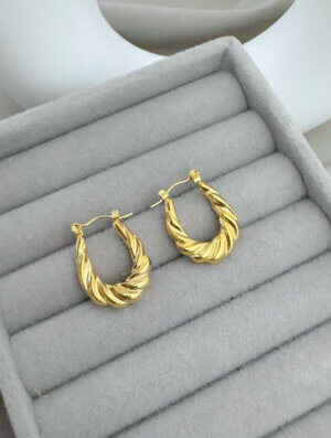 Aretes Acero Tesoro Dorado