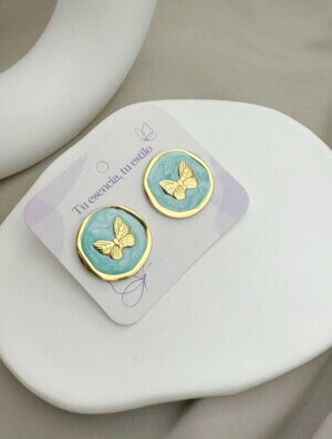 Aretes Mujer Alas Menta