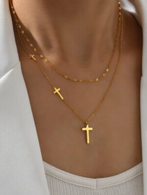 Collar Acero Cruz Esencial