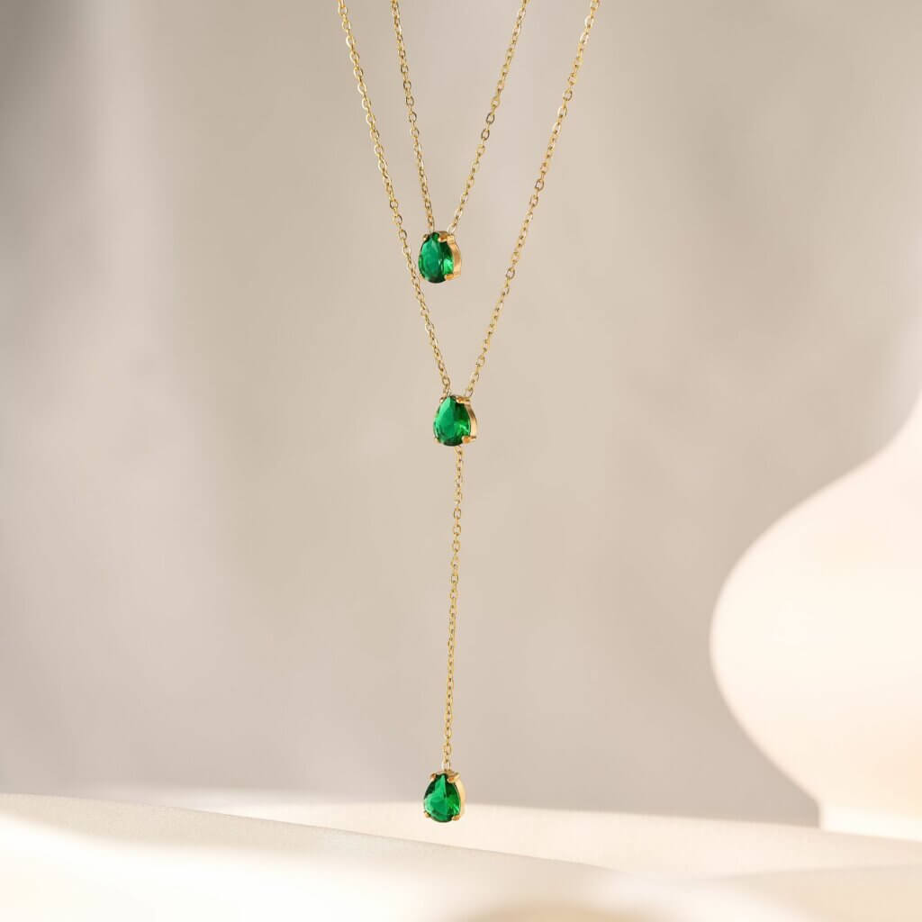 Collar Mujer Brillo Verde