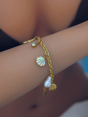 Pulsera Acero Perla Marina