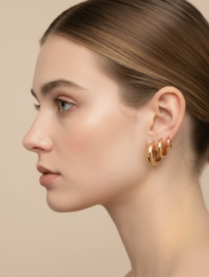 Set Aretes Acero Resplandor