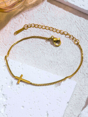Pulsera Acero Cruz Fina